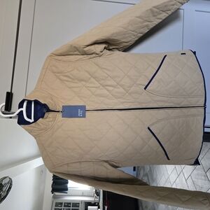 Men's Beige Quilted Jacket